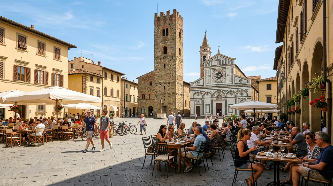 Facciata della Collegiata di Sant'Andrea a Empoli con il marmo bianco e verde