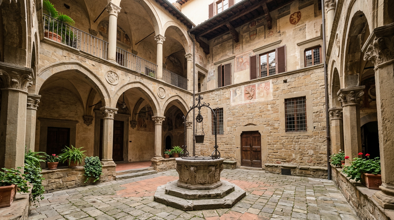 Facciata di Palazzo Davanzati in via Porta Rossa a Firenze