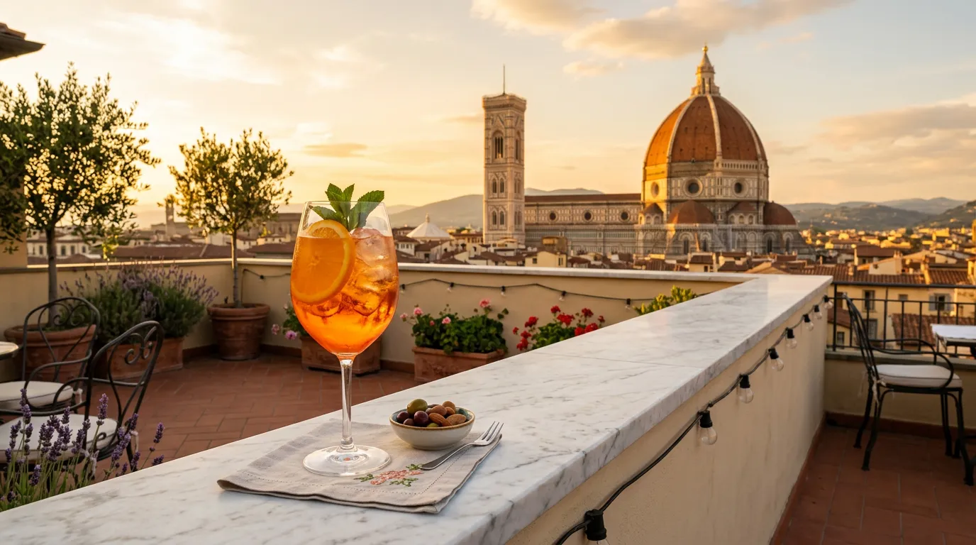 Firenze in estate con vista sui tetti dal Piazzale Michelangelo