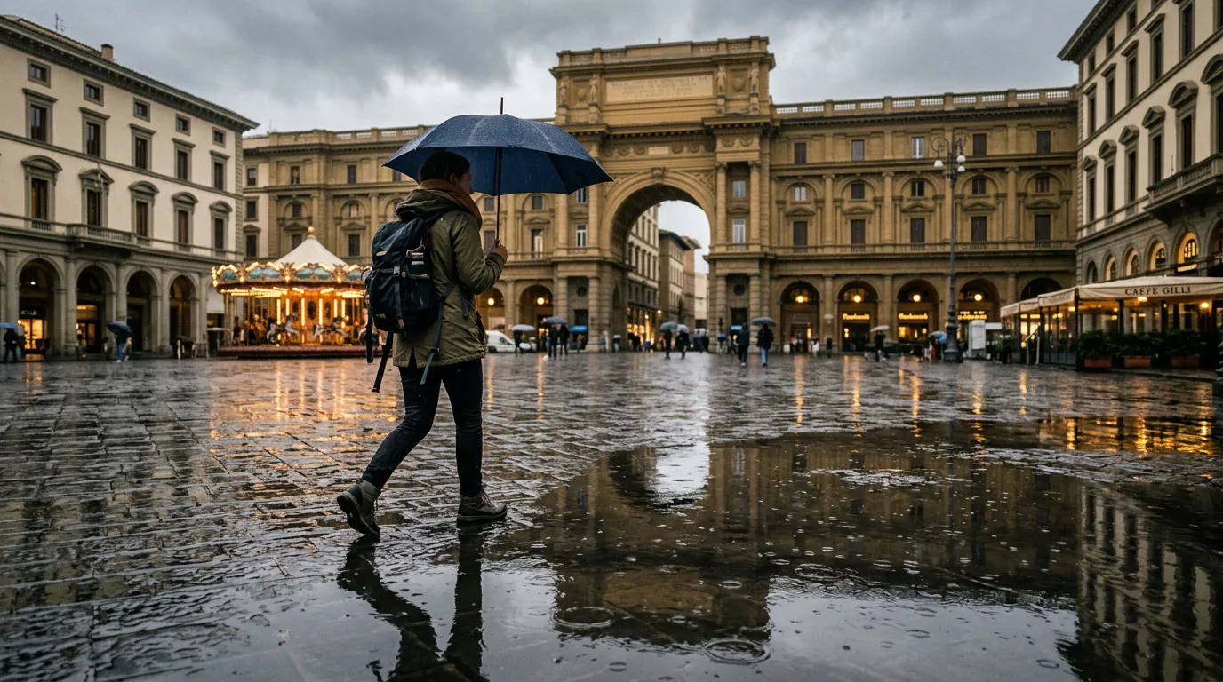 Firenze in autunno con foglie dorate e piazze tranquille