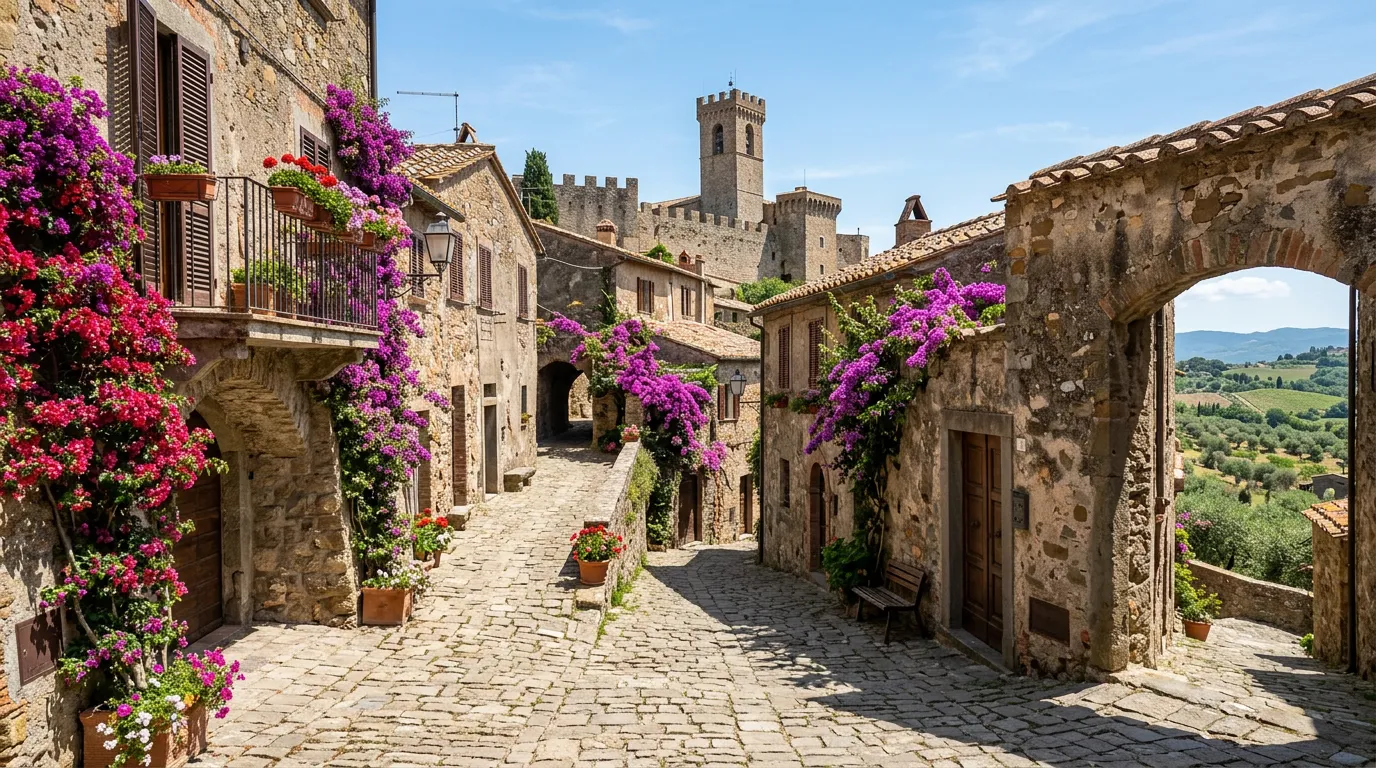 Borgo medievale di Capalbio con le mura storiche e il paesaggio toscano