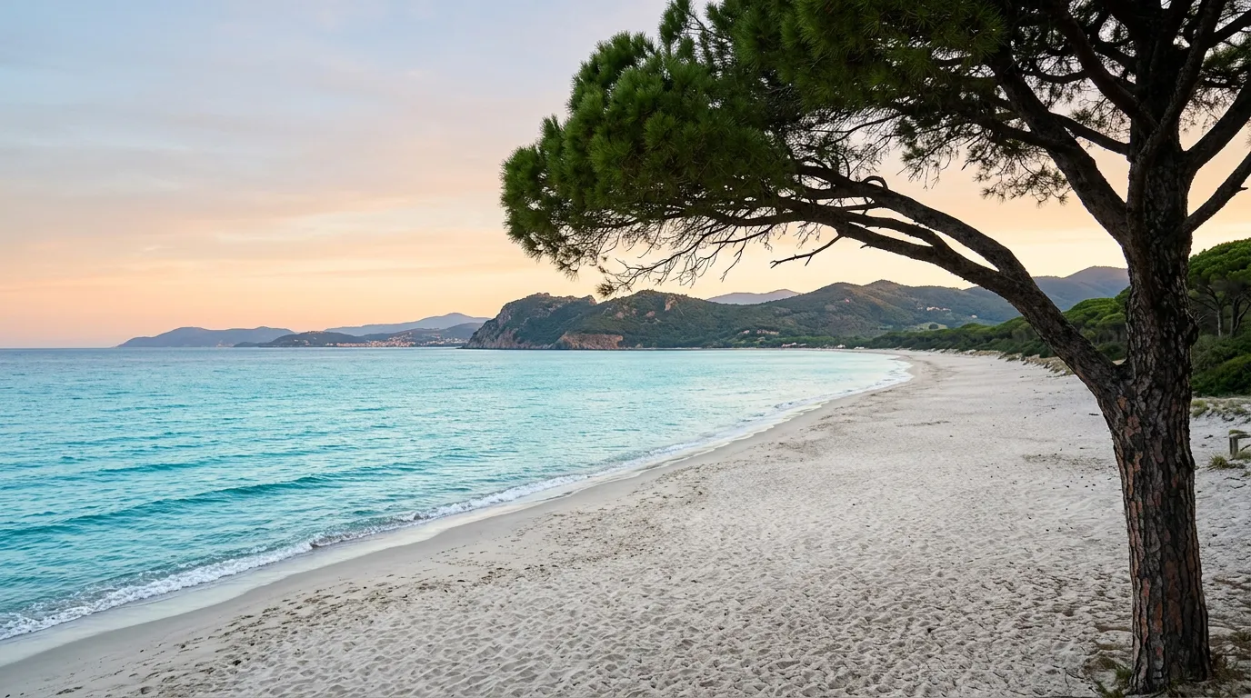 Paesaggio della Maremma Toscana con colline, macchia mediterranea e mare
