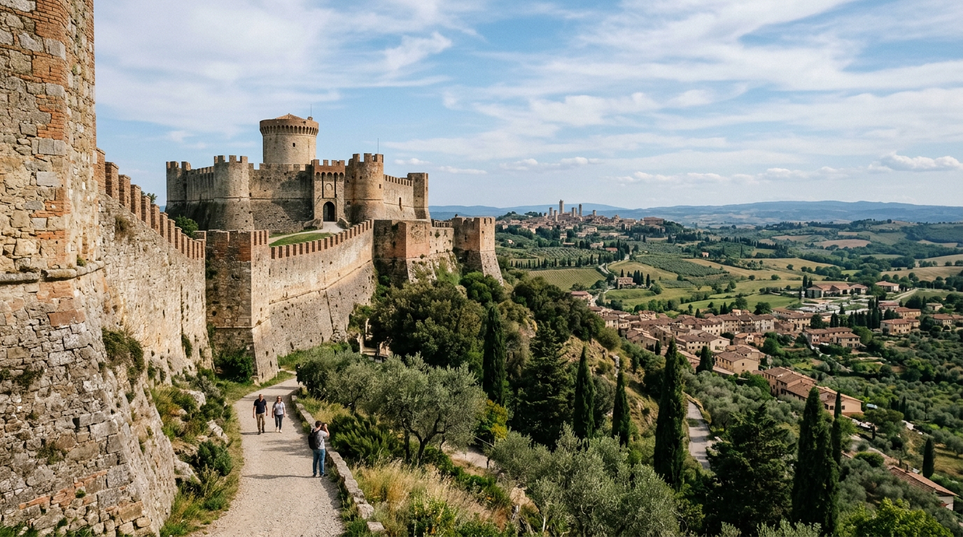 Fortezza Medicea di Poggio Imperiale a Poggibonsi dall'alto