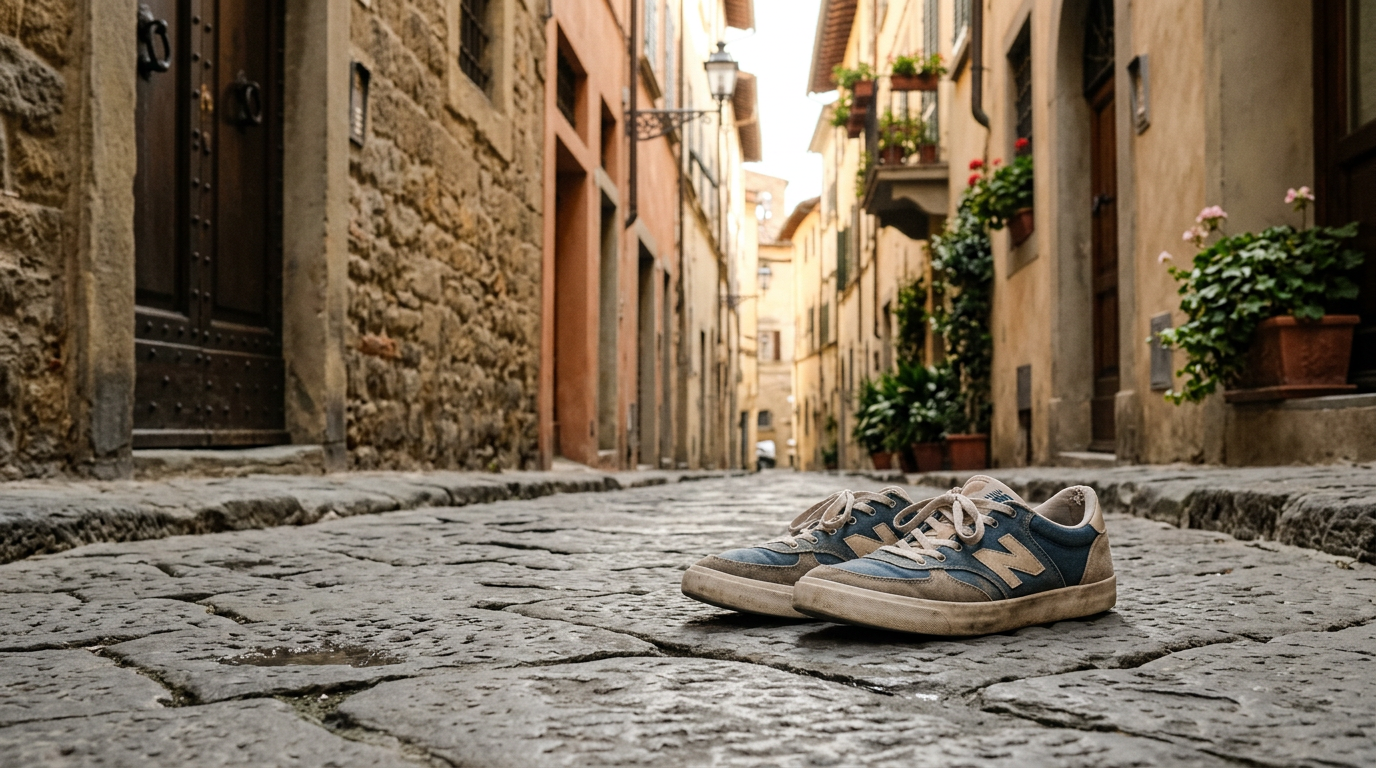 Vicolo medievale nel centro storico di Firenze con scorci in pietra