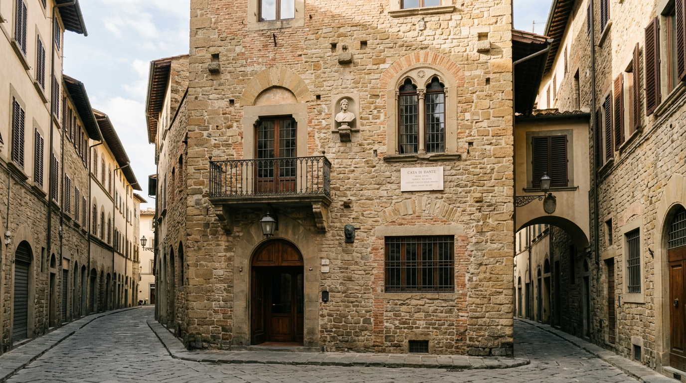 La facciata della Casa di Dante in via Santa Margherita a Firenze