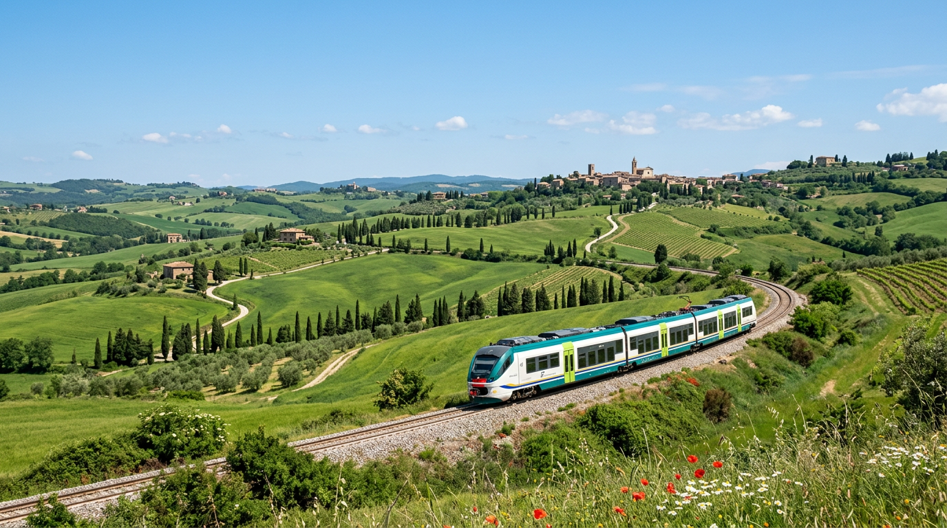 Piazza del Campo di Siena vista dall'alto con la Torre del Mangia