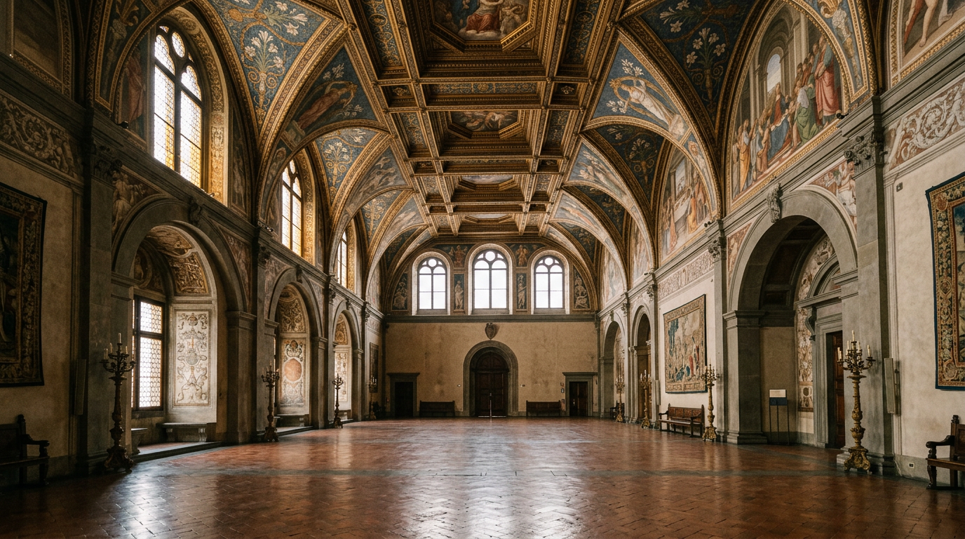 Il cortile di Palazzo Medici Riccardi a Firenze con le colonne rinascimentali